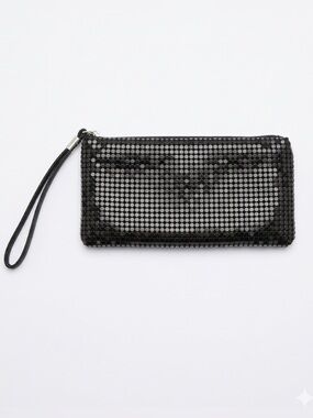 Black Sequin Wristlet Clutch